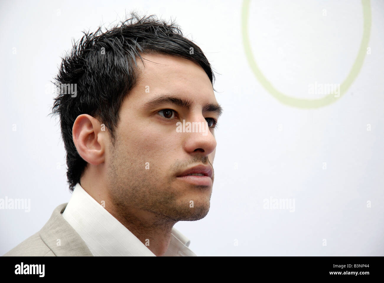 Handsome young businessman portrait with copy space. Stock Photo