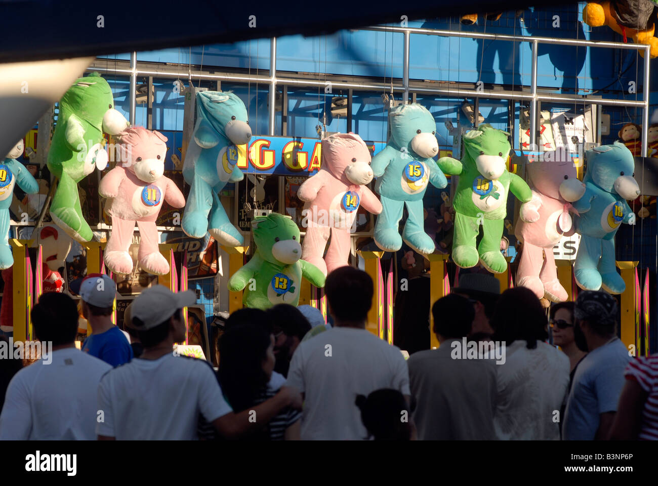 Visitors to Astroland in Coney Island celebrate the end of summer on Labor Day Stock Photo