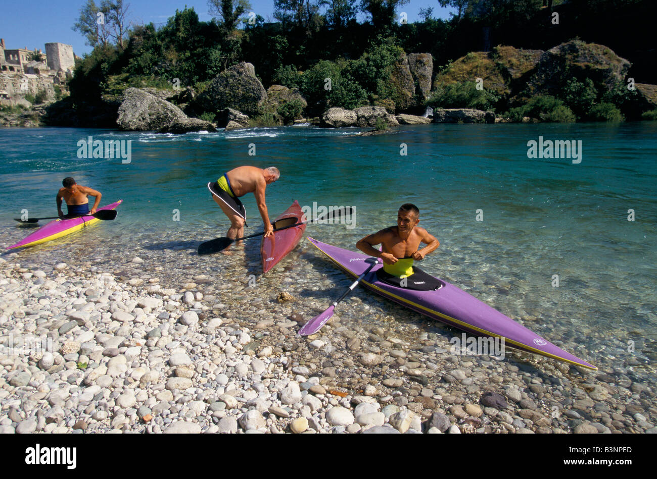 Mostar, june 1996', ersad humo canoeing with friends, 1996 Stock Photo -  Alamy