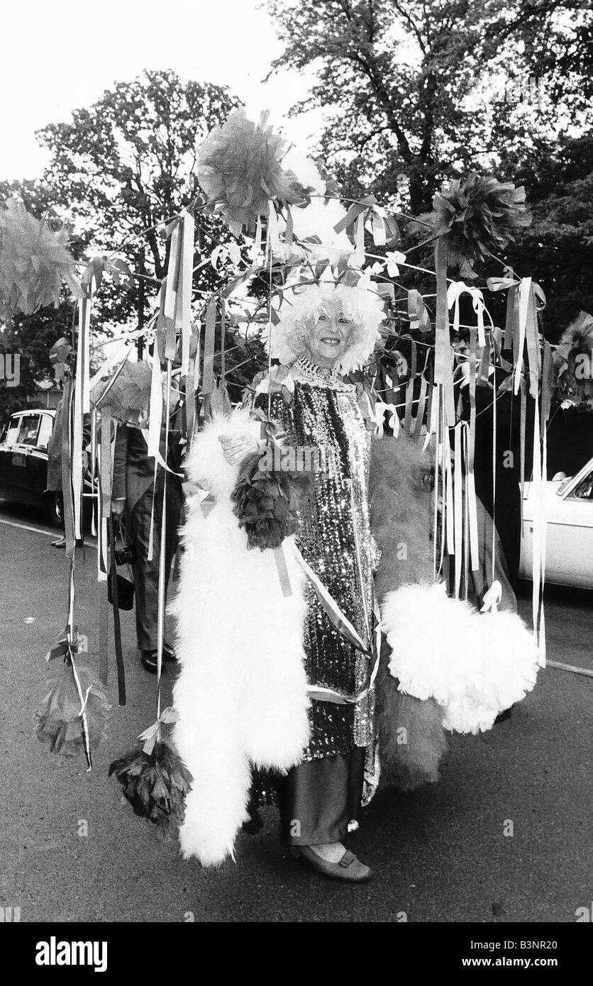 Gertrude Shilling in jubilee outfit at Royal Ascot in June 1977 Stock