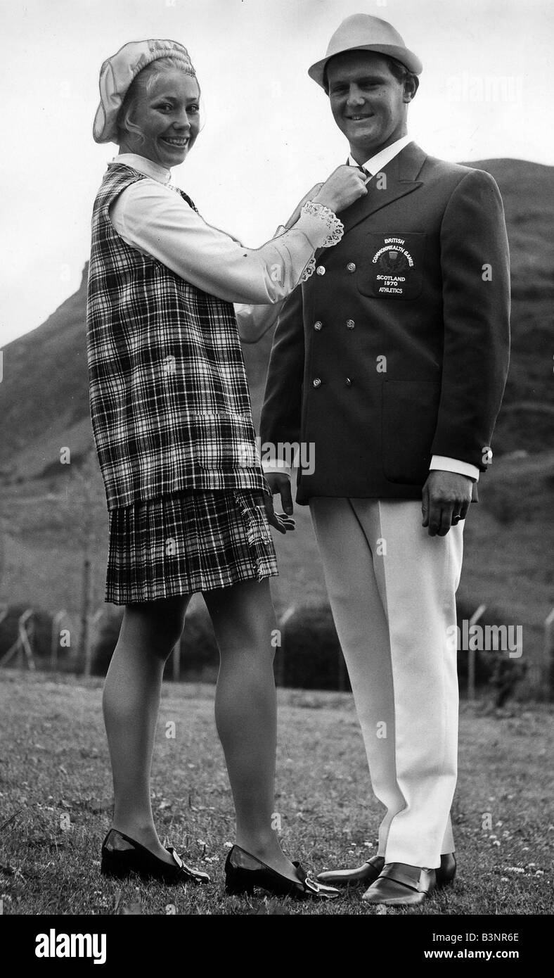 Commonwealth Games Scottish athletes Dress uniform June 1970 Edinburgh Stock Photo
