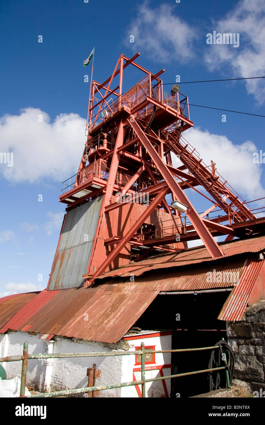 Winding gear at Big Pit coal mine National Coal Museum at Blaenafon Torfaen south Wales Stock Photo