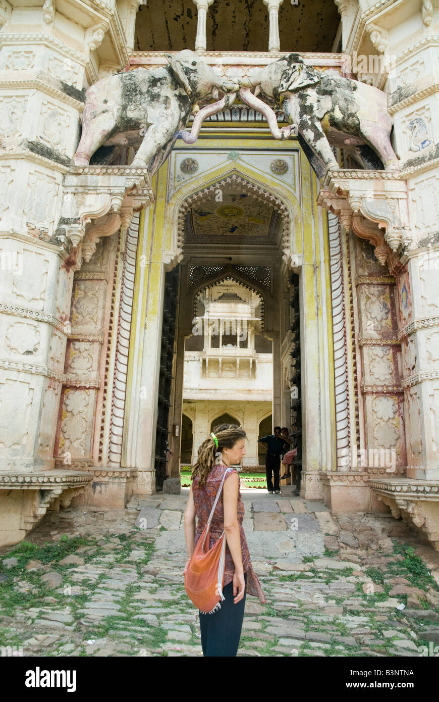 India Rajasthan Bundi Interior of the Bundi Palace built in 1354 Stock