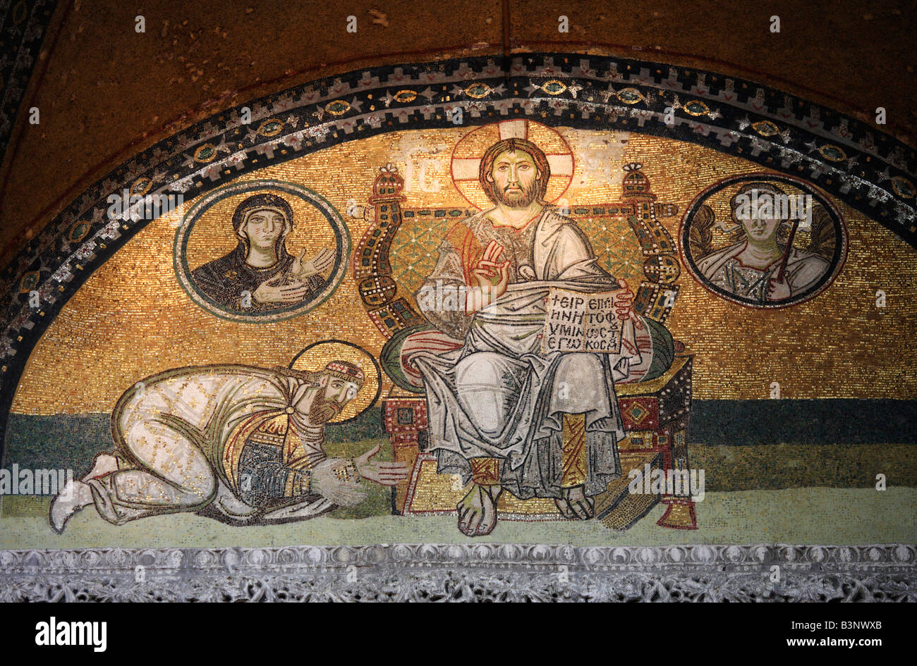 Imperial gate mosaics, Hagia Sophia, Istanbul, Turkey Stock Photo