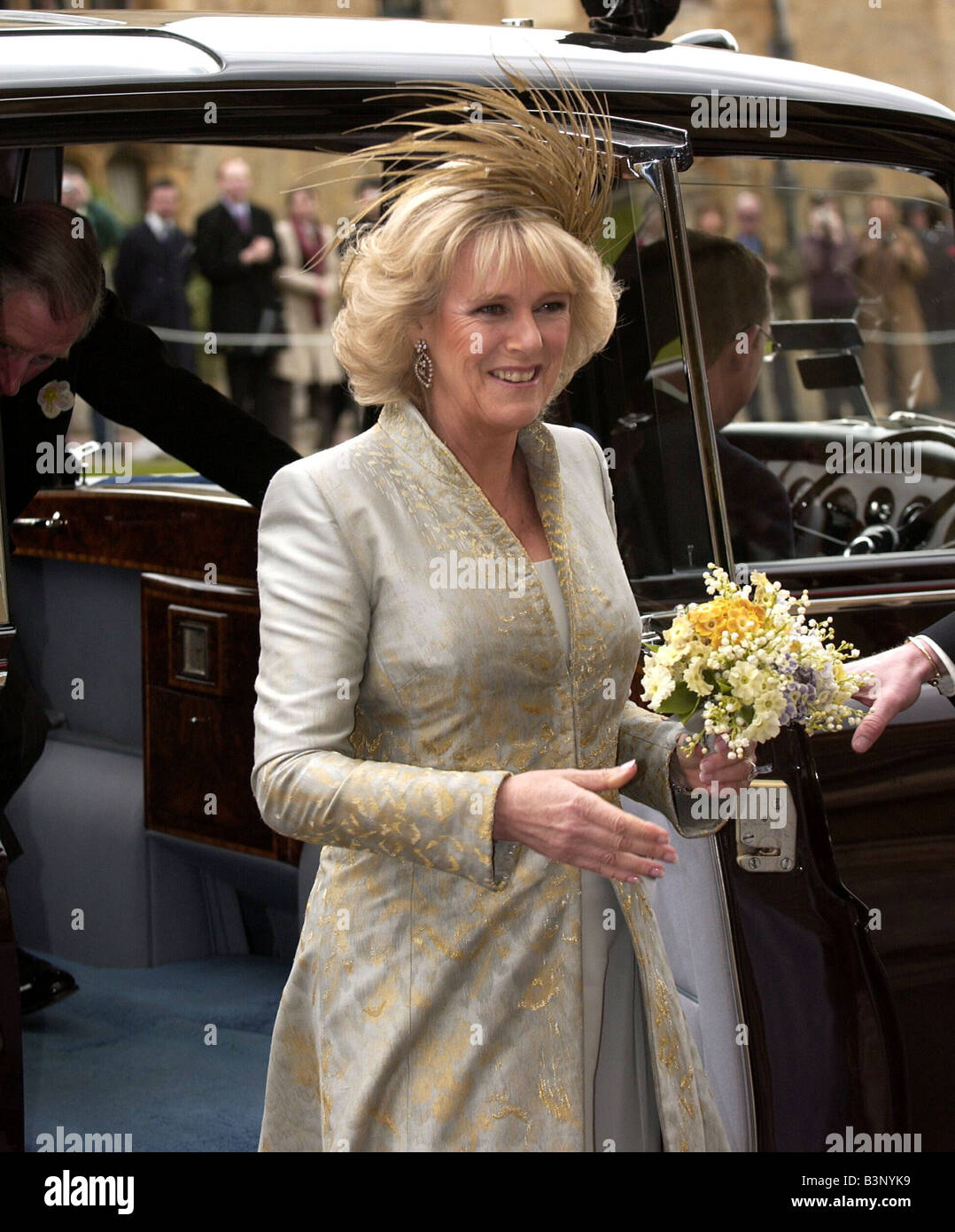 Wedding of HRH Prince Charles and Camilla Parker Bowles Camilla arrives for the blessing Stock Photo