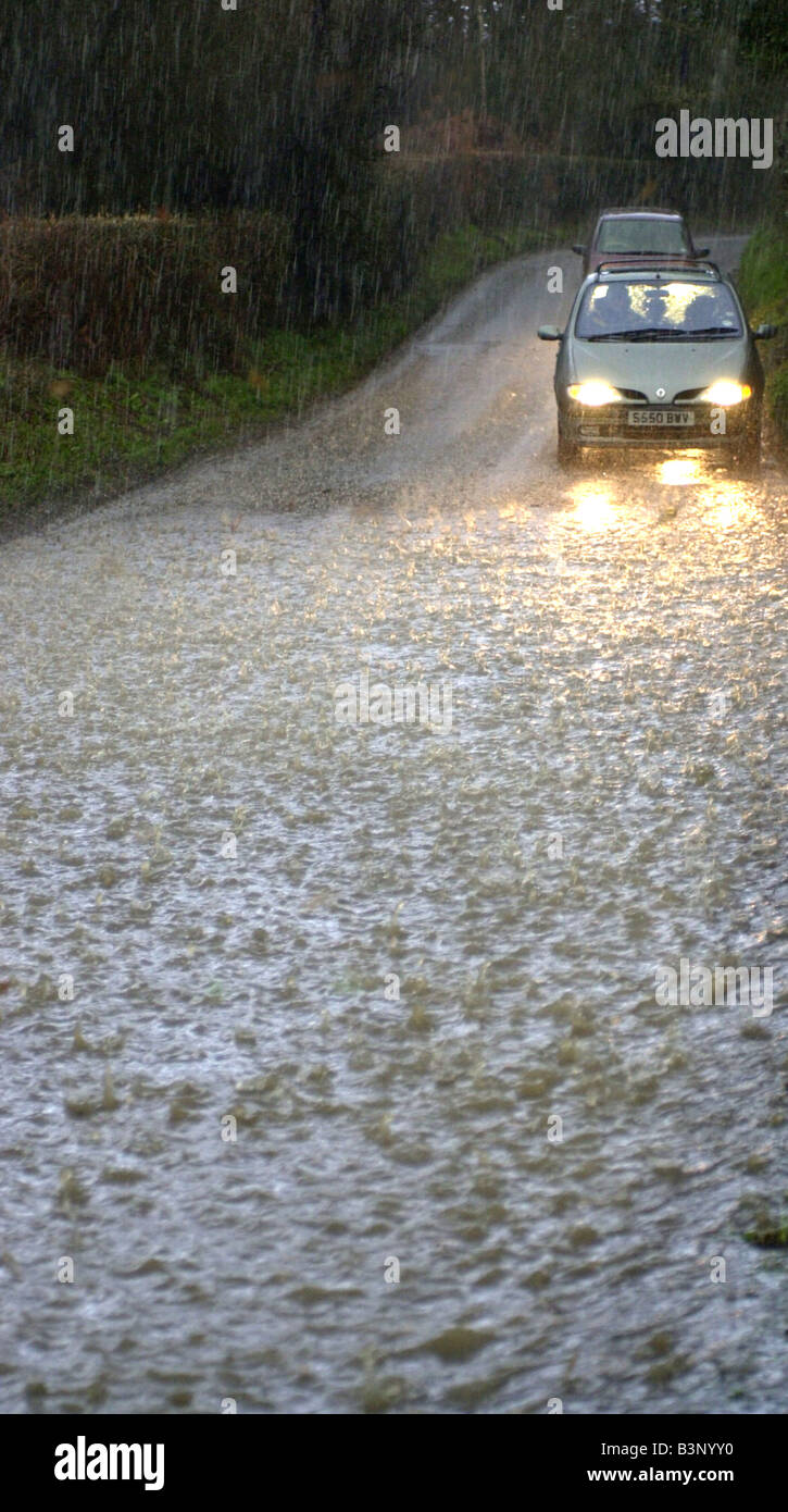 flood weather rain torrential downpour deluge Stock Photo
