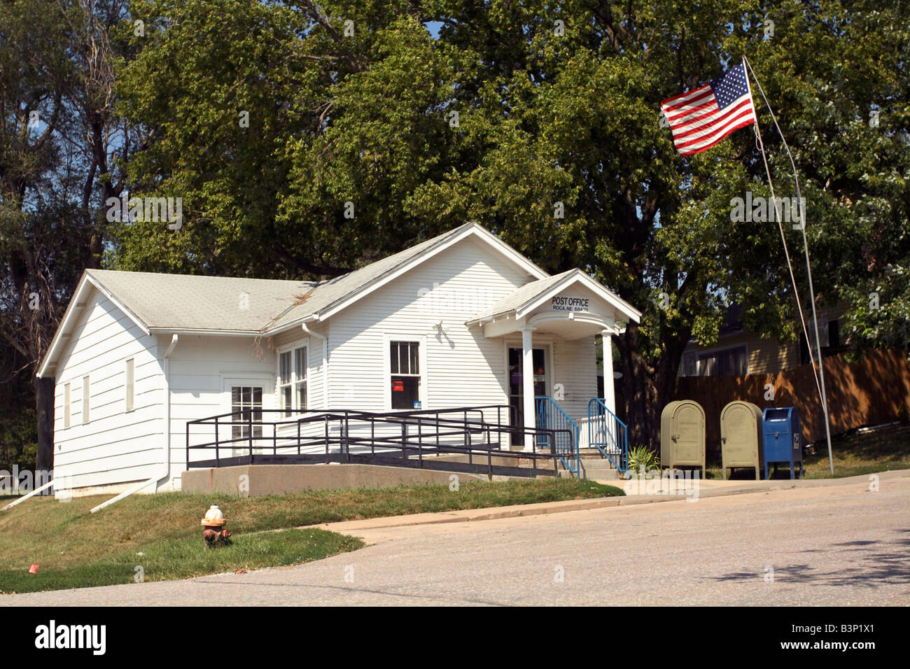 Flag flying over Roca U.S. Post Office Stock Photo Alamy
