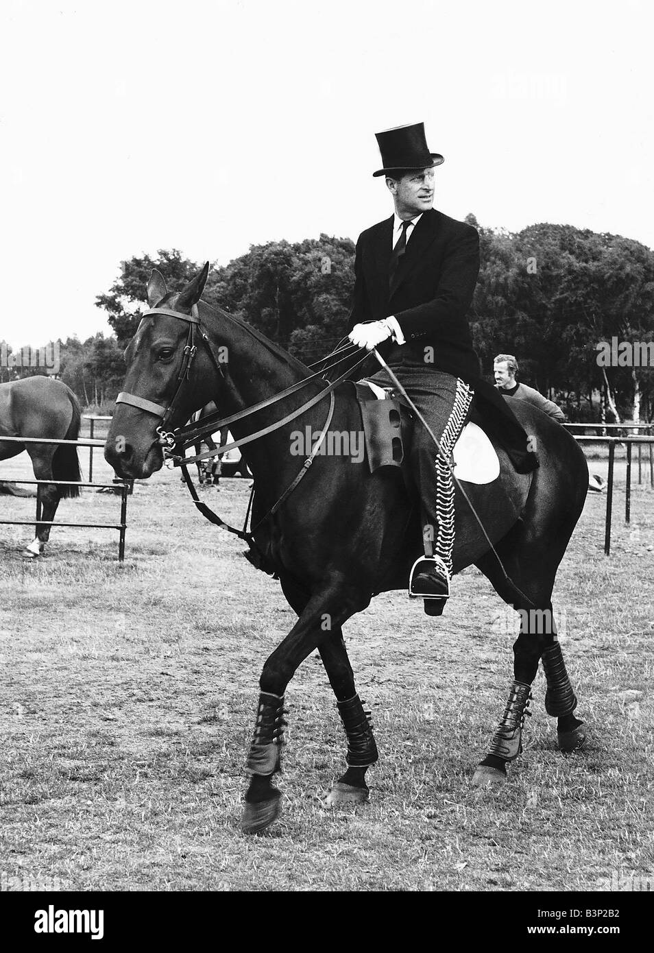 Prince Philip Horseriding at Smiths Lawn Windsor Date unknown Stock Photo