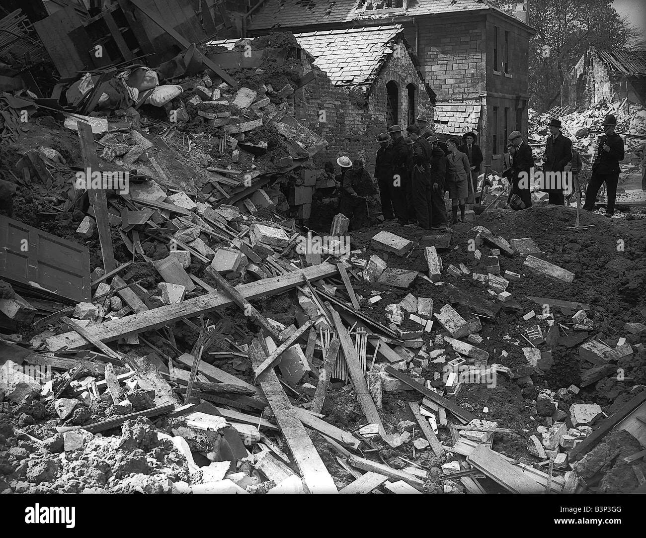 WW2 Bomb Damage in Bath Residents look over the remains of their homes ...