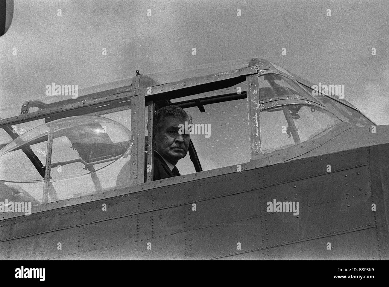 Norman Jackson VC sitting in the cockpit of an Avro ...