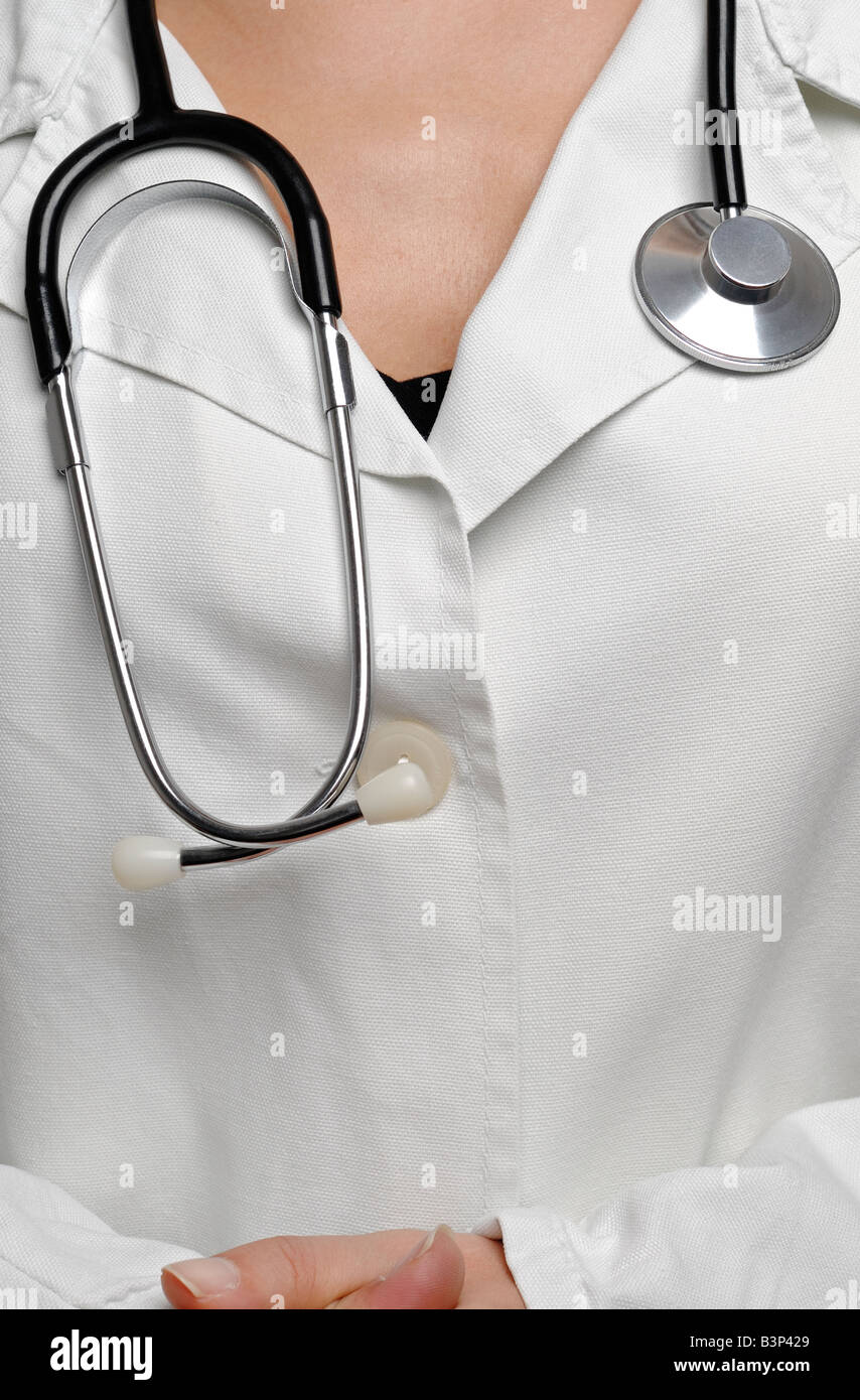 Woman in white coat wearing hi-res stock photography and images - Alamy