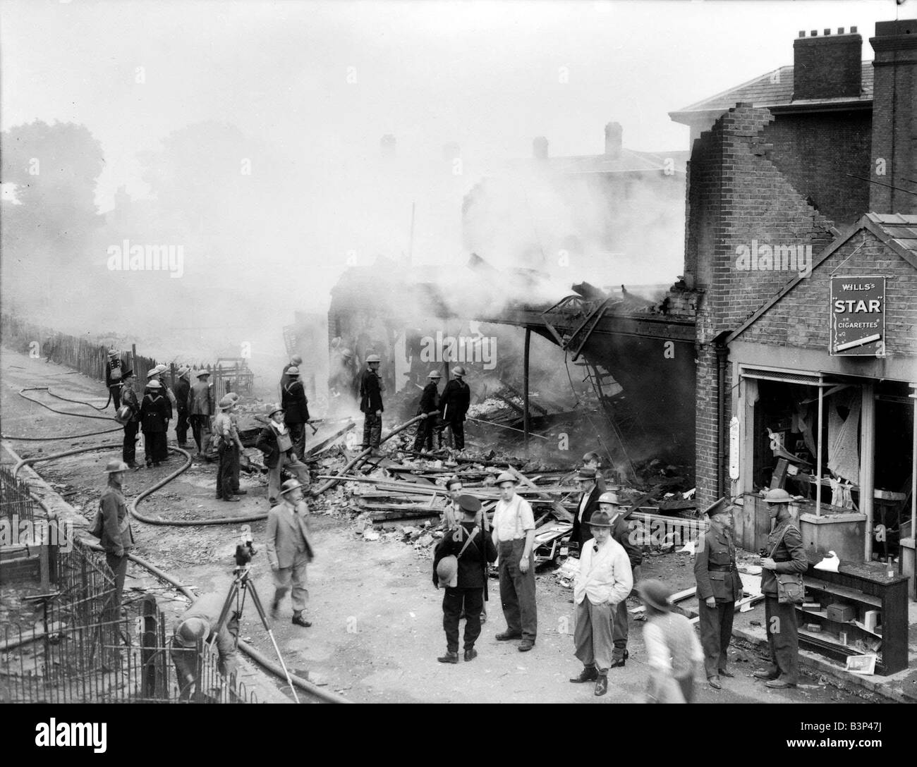 WW2 Air Raid Damage Bridlington Air raid damage at Bridlington Fire Stock Photo 19540630 Alamy