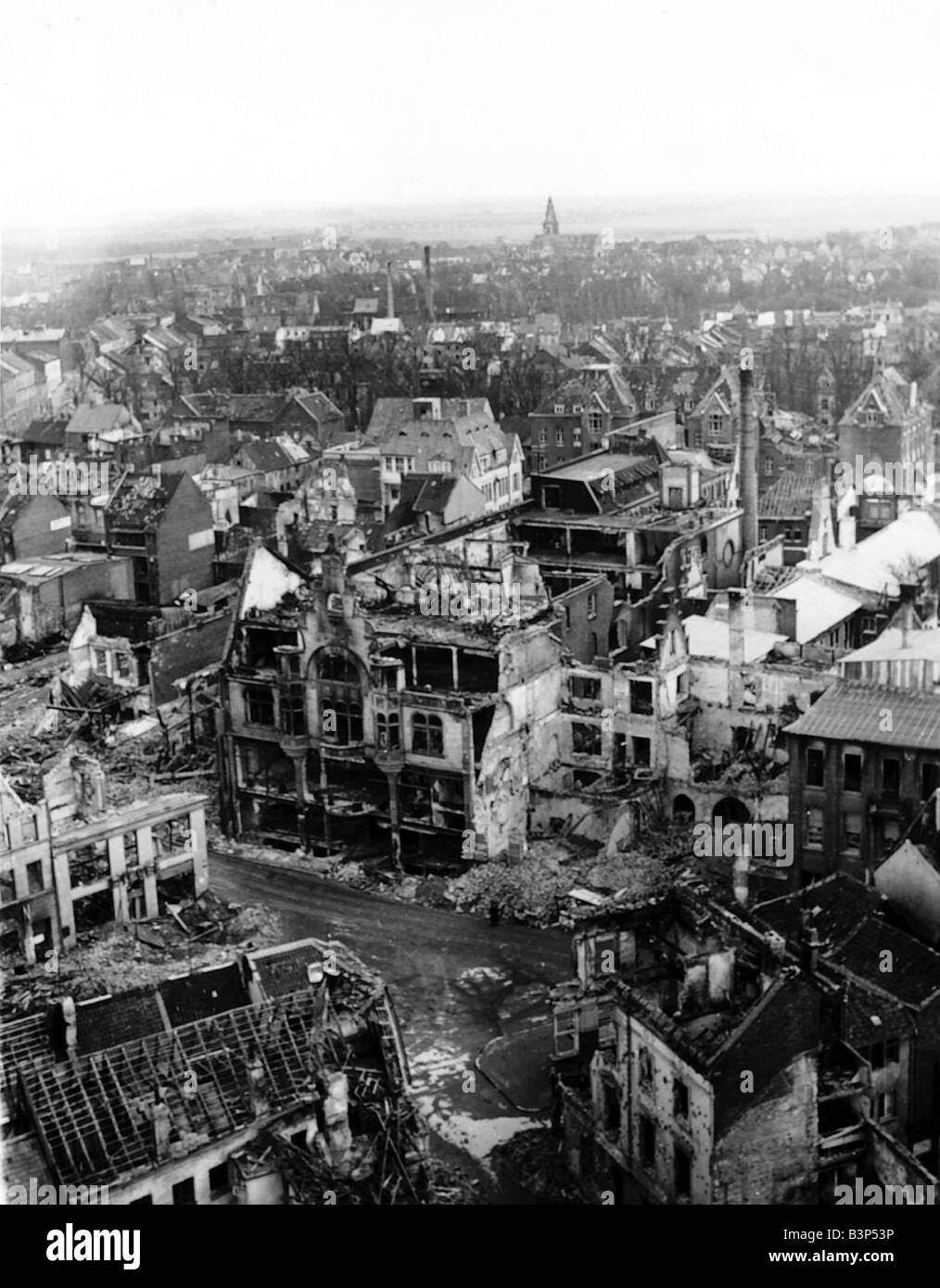 WW2 Ruins of Neuss Germany captured by the US 9th Army Dusseldorf can