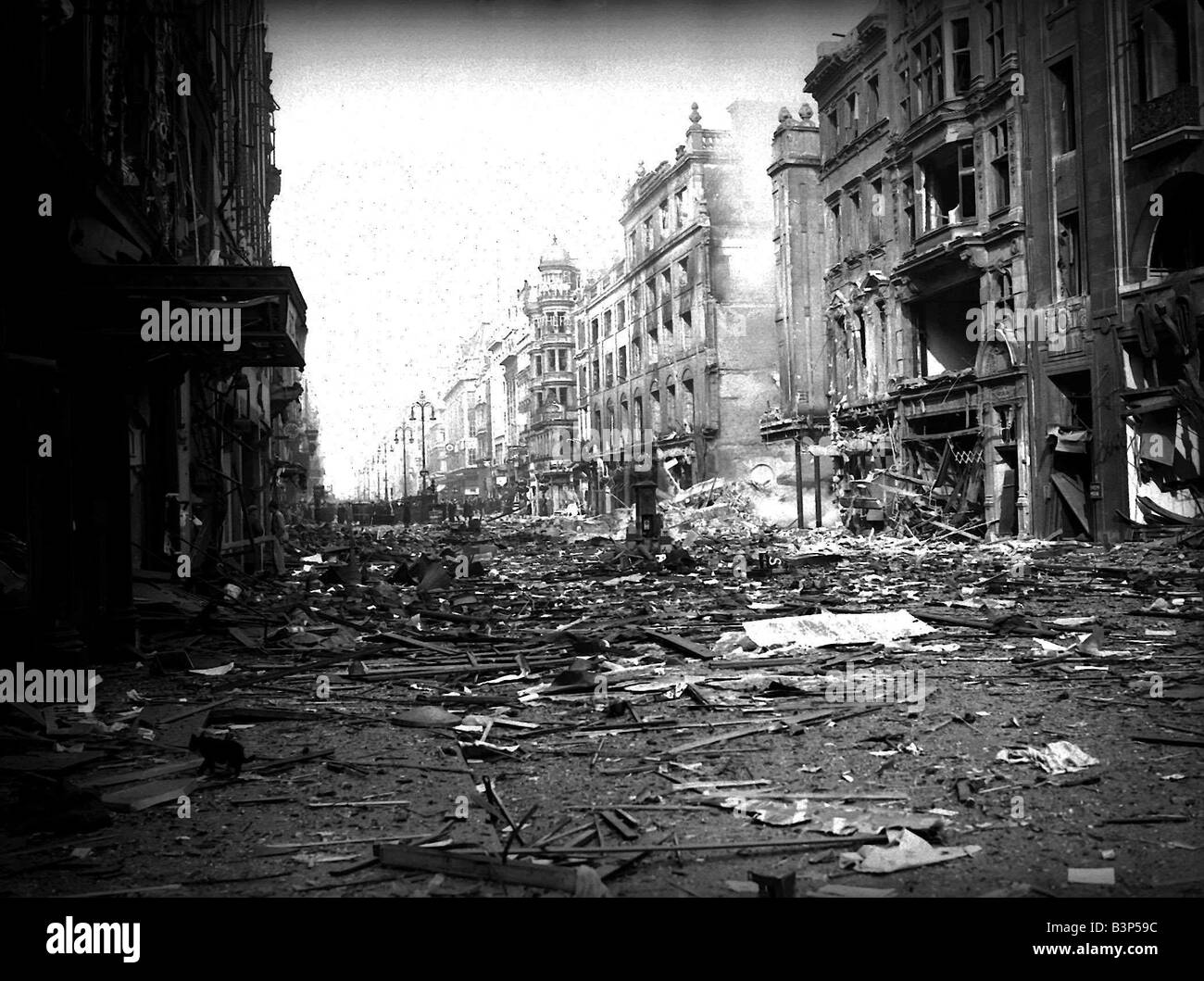 Bomb Damage London During WW2 Rubble And Debris Lay In The Street The bomb-damage-london-during-ww2-rubble-and-debris-lay-in-the-street-the