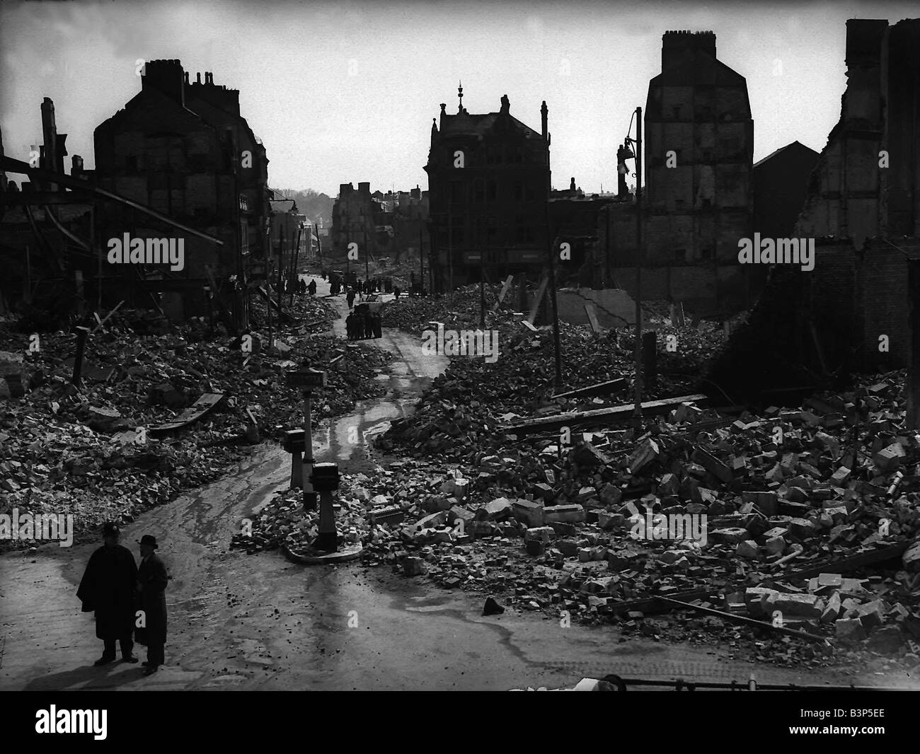 Bomb damage in Plymouth during WW2 Stock Photo Alamy