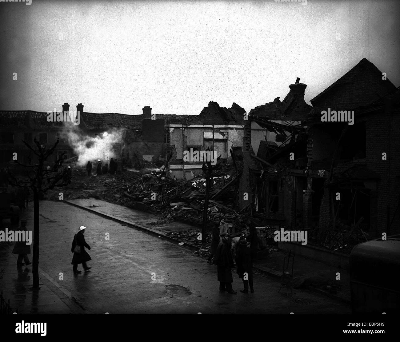 WW2 Bomb Damage in West Ham East london Stock Photo