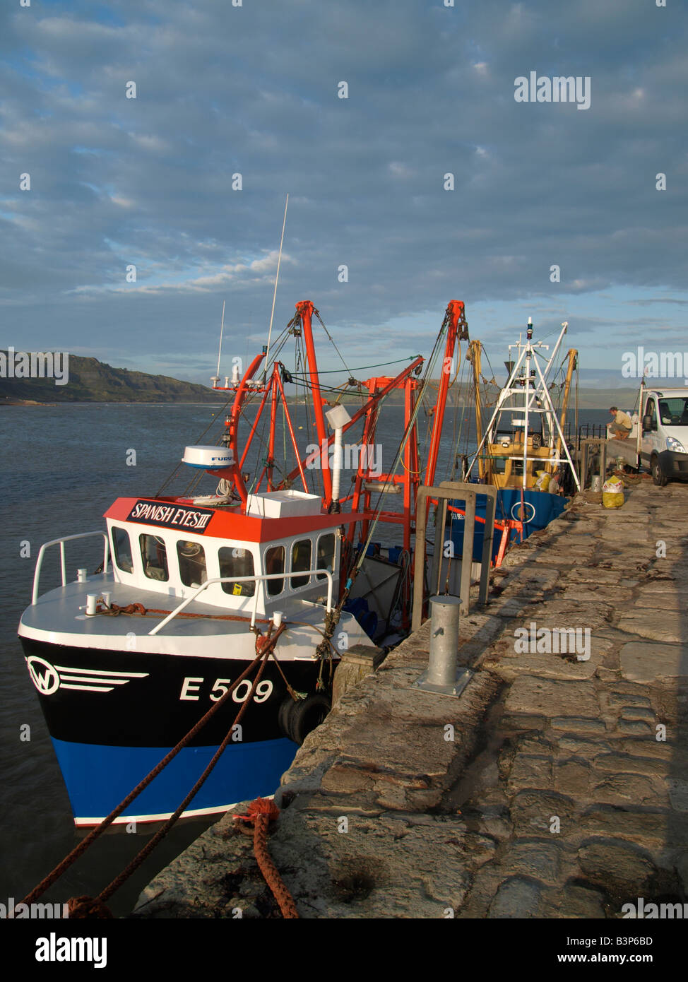 Fishing boat at quayside Stock Photo Alamy