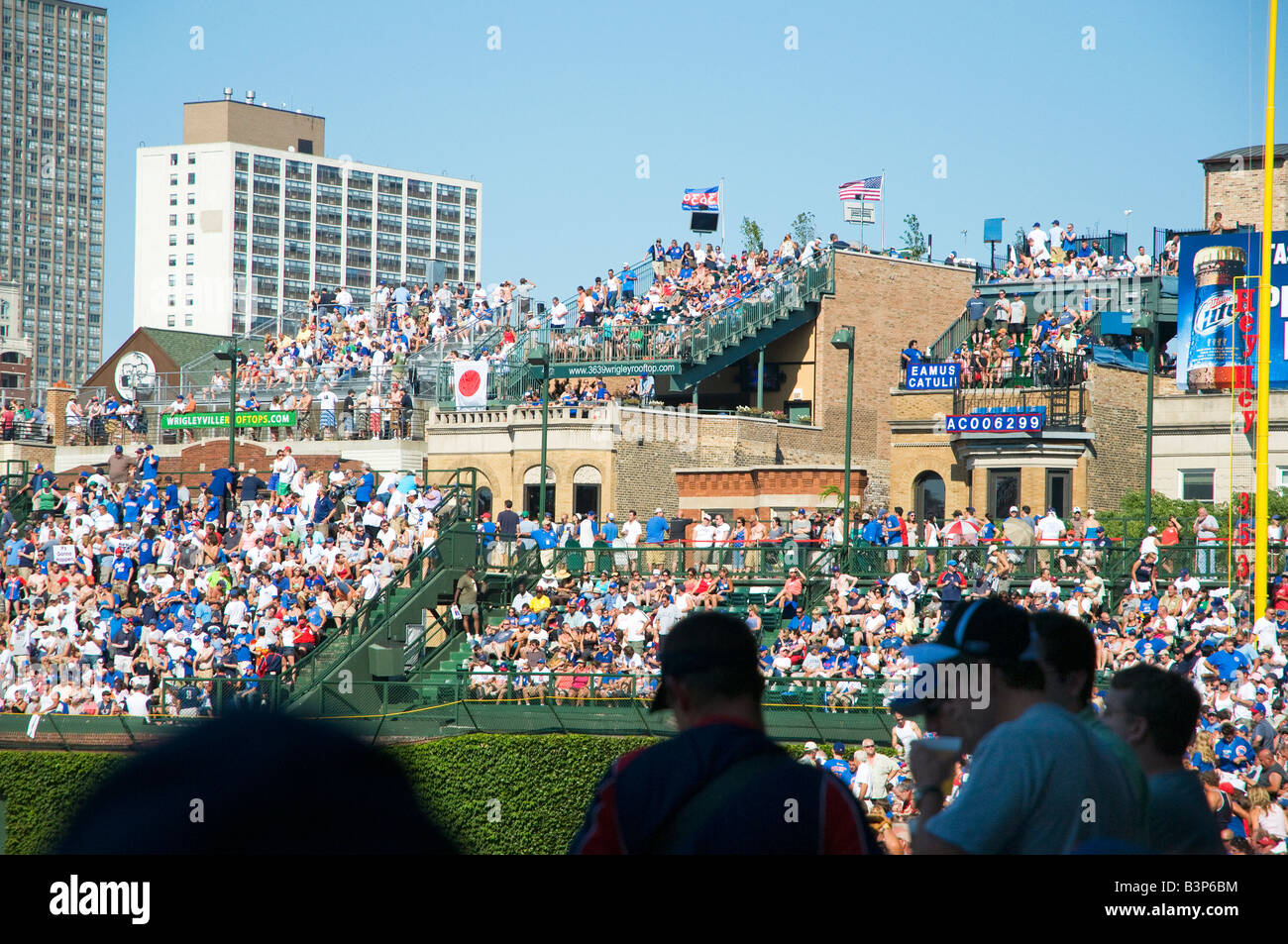 Wrigley Right Field Bleachers and roof top seats across the street Stock  Photo - Alamy