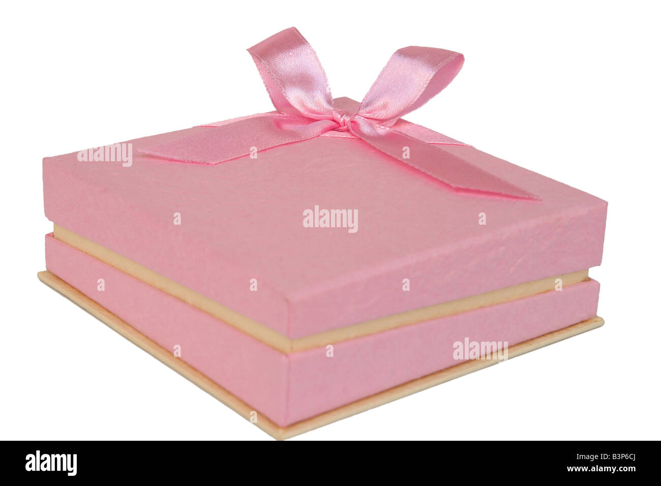 pink present box isolated on white background Stock Photo - Alamy