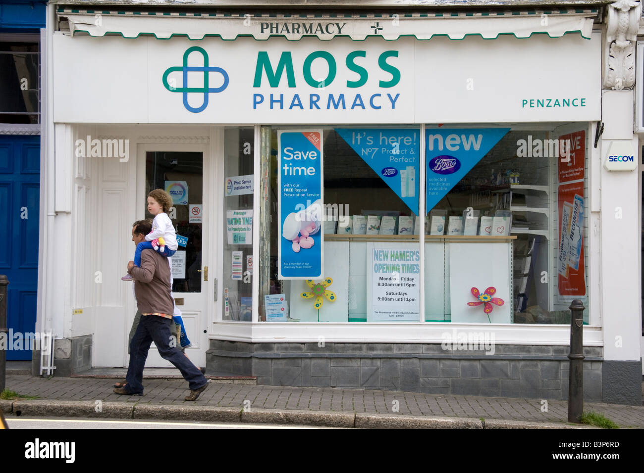 Moss pharmacy, chemist, showcase, show, window, display,health Stock