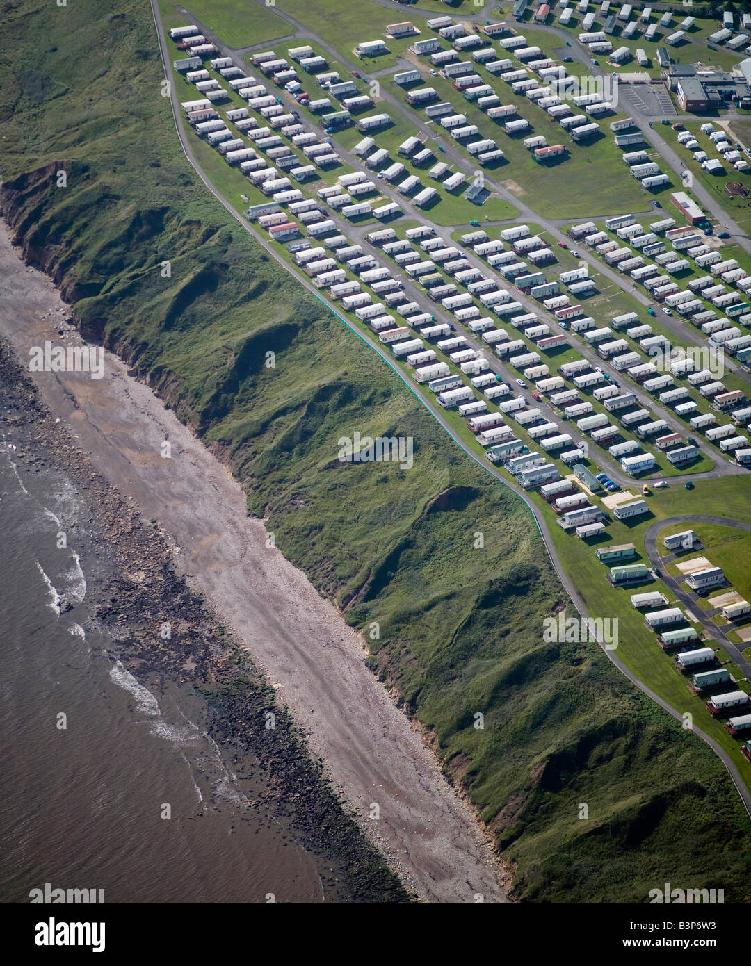 Caravan Site on the North East Coastline at Crimdon, Hartlepool, North East England Stock Photo