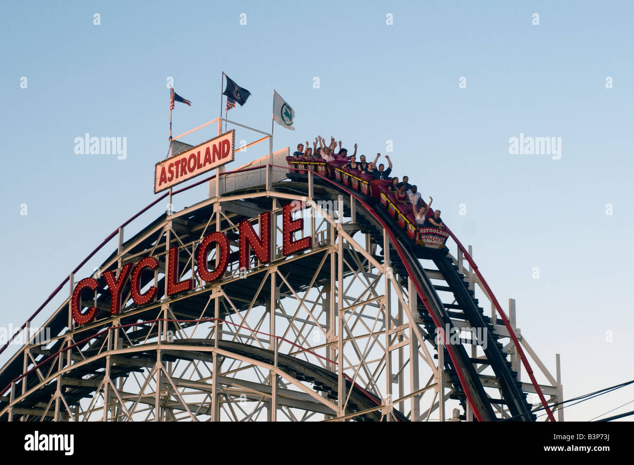 The Cyclone Rollercoaster Stock Photo