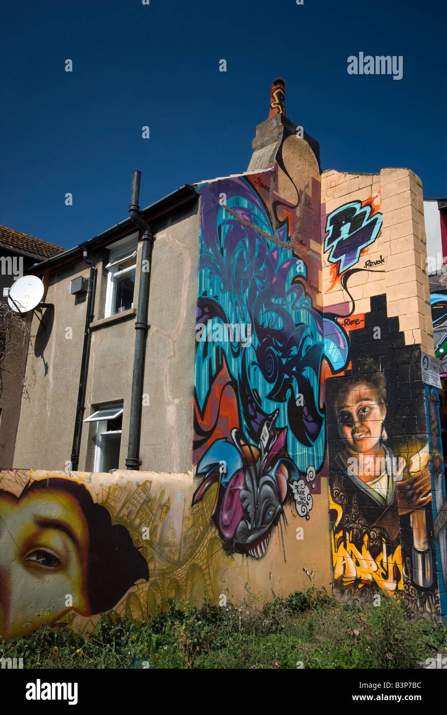 Graffiti on a house in Brighton, England Stock Photo