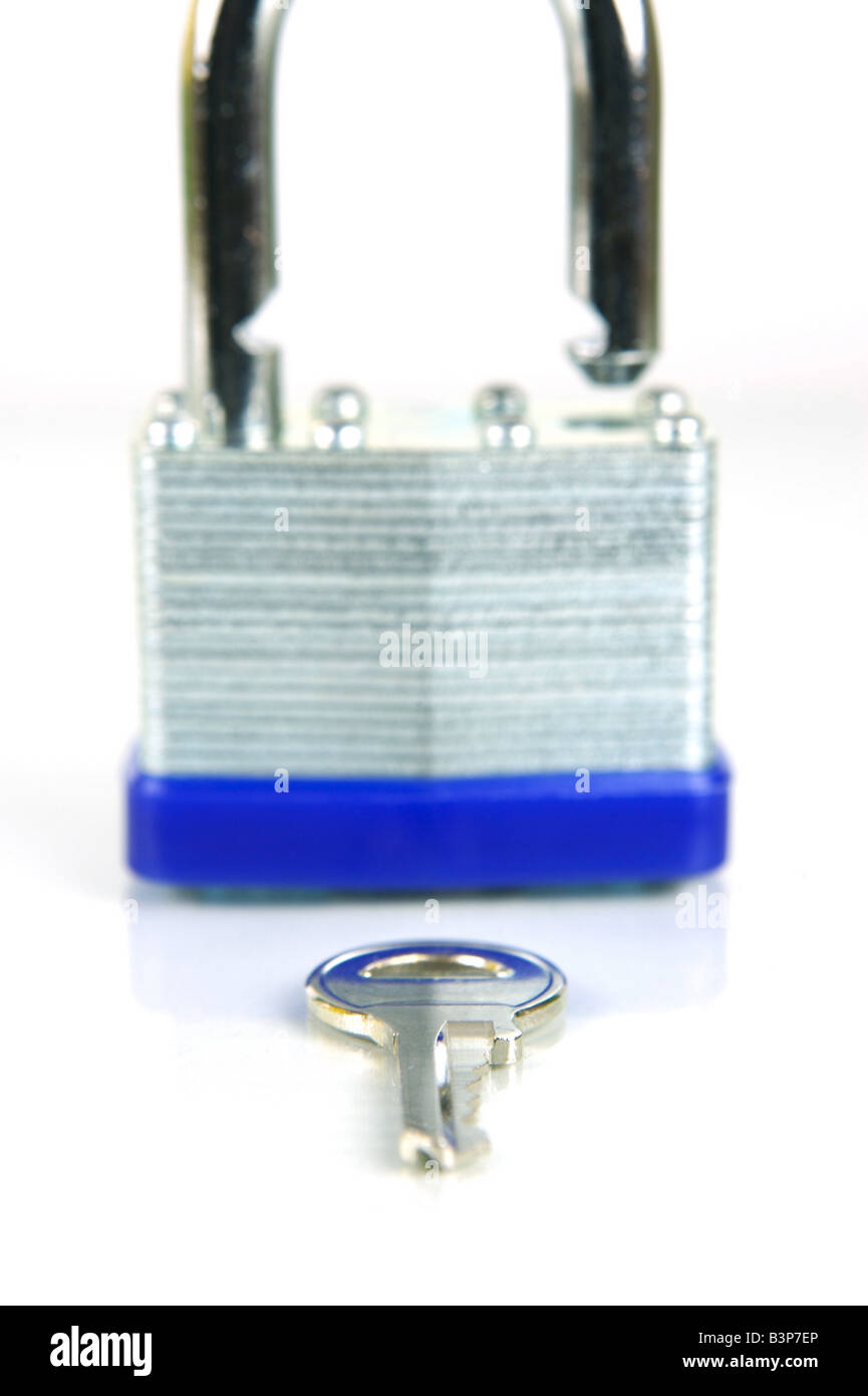 A padlock isolated against a white background Stock Photo - Alamy