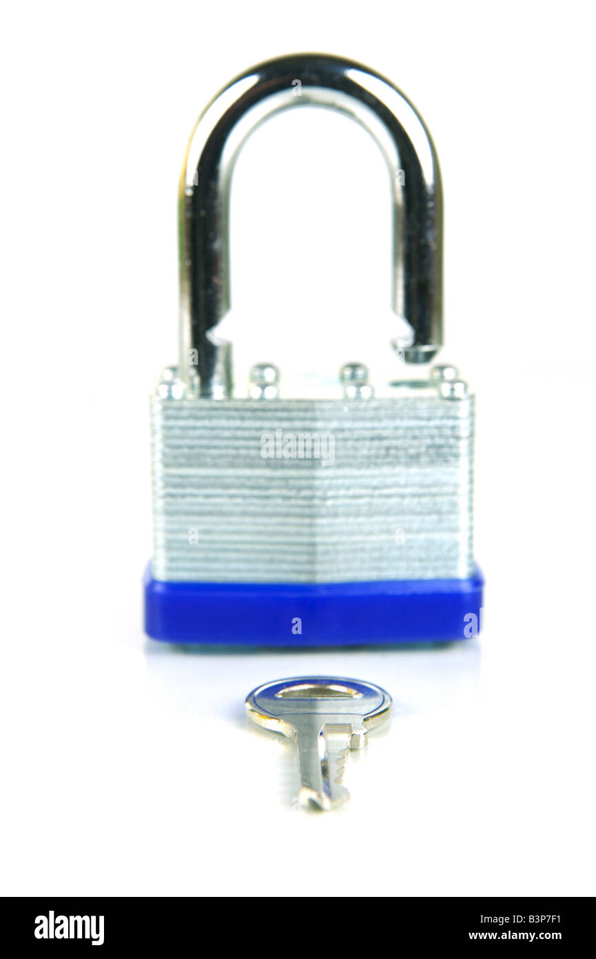 A padlock isolated against a white background Stock Photo - Alamy