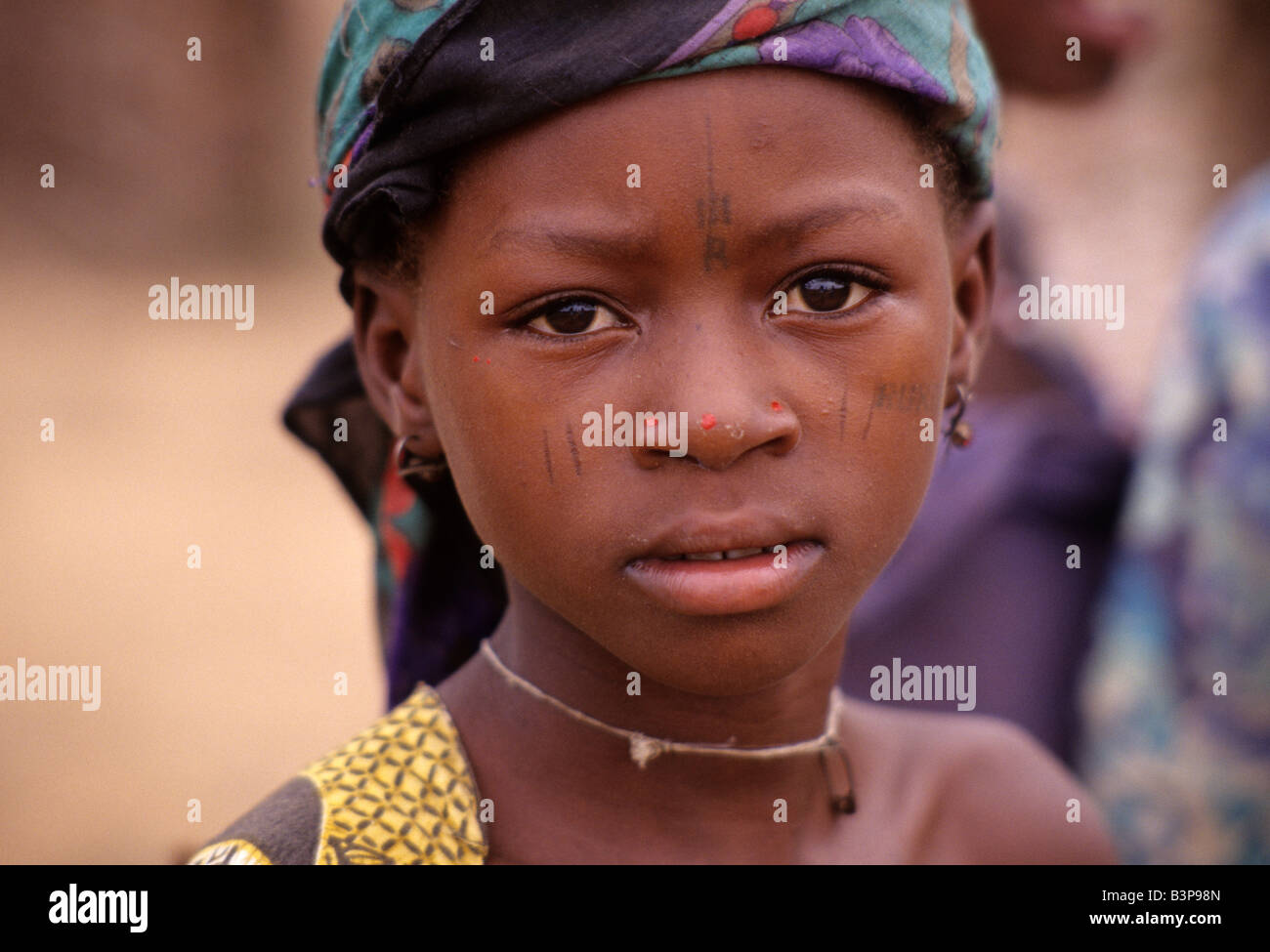 Dan Gaya, Niger, West Africa. Young Hausa Girl with Facial