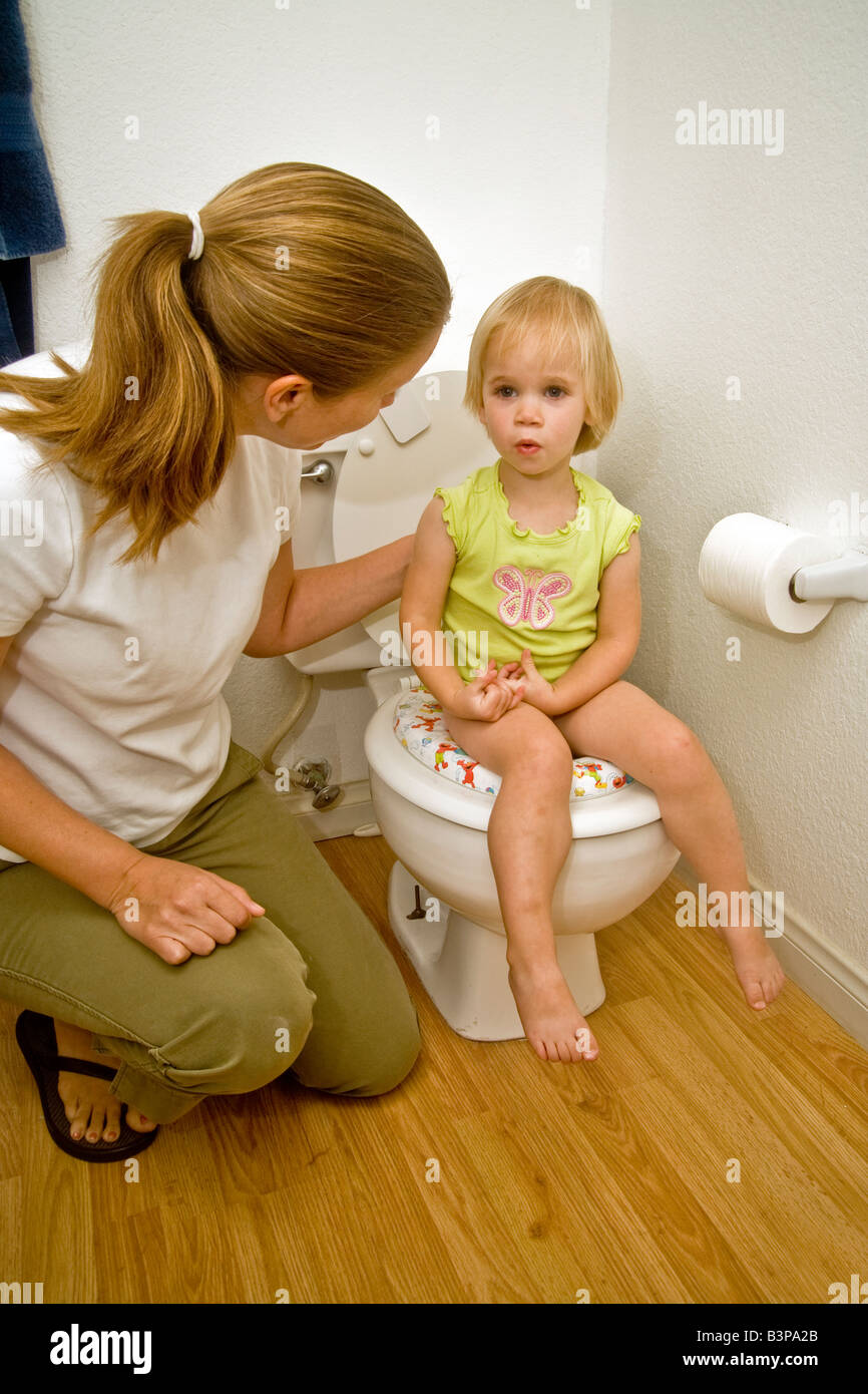 California Toilet training is among a child s most formative events Stock Photo