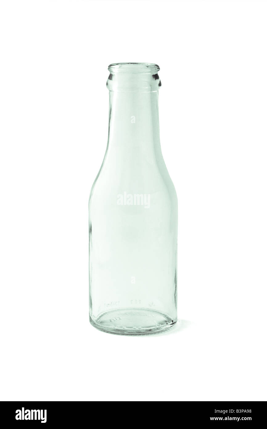 Empty glass bottle on white background Stock Photo