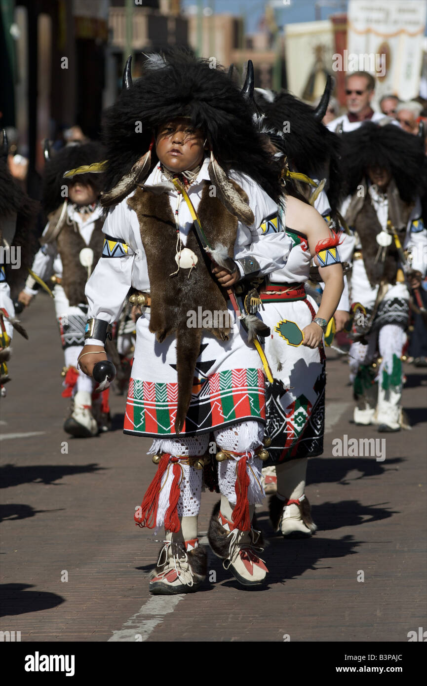 A procession along East San Francisco Street in downtown Santa Fe, New