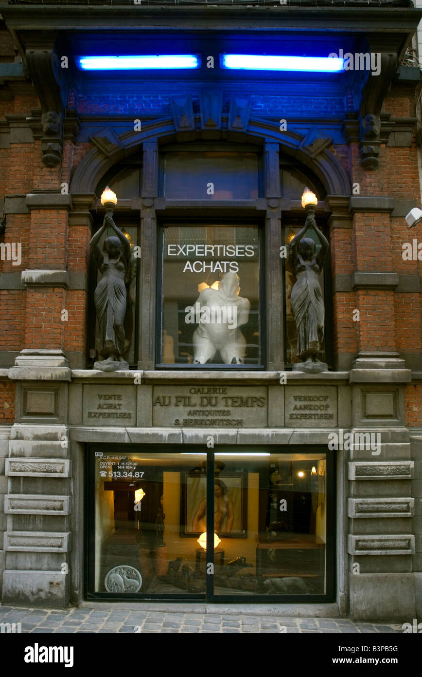 Antique store facade Brussels Belgium Stock Photo Alamy