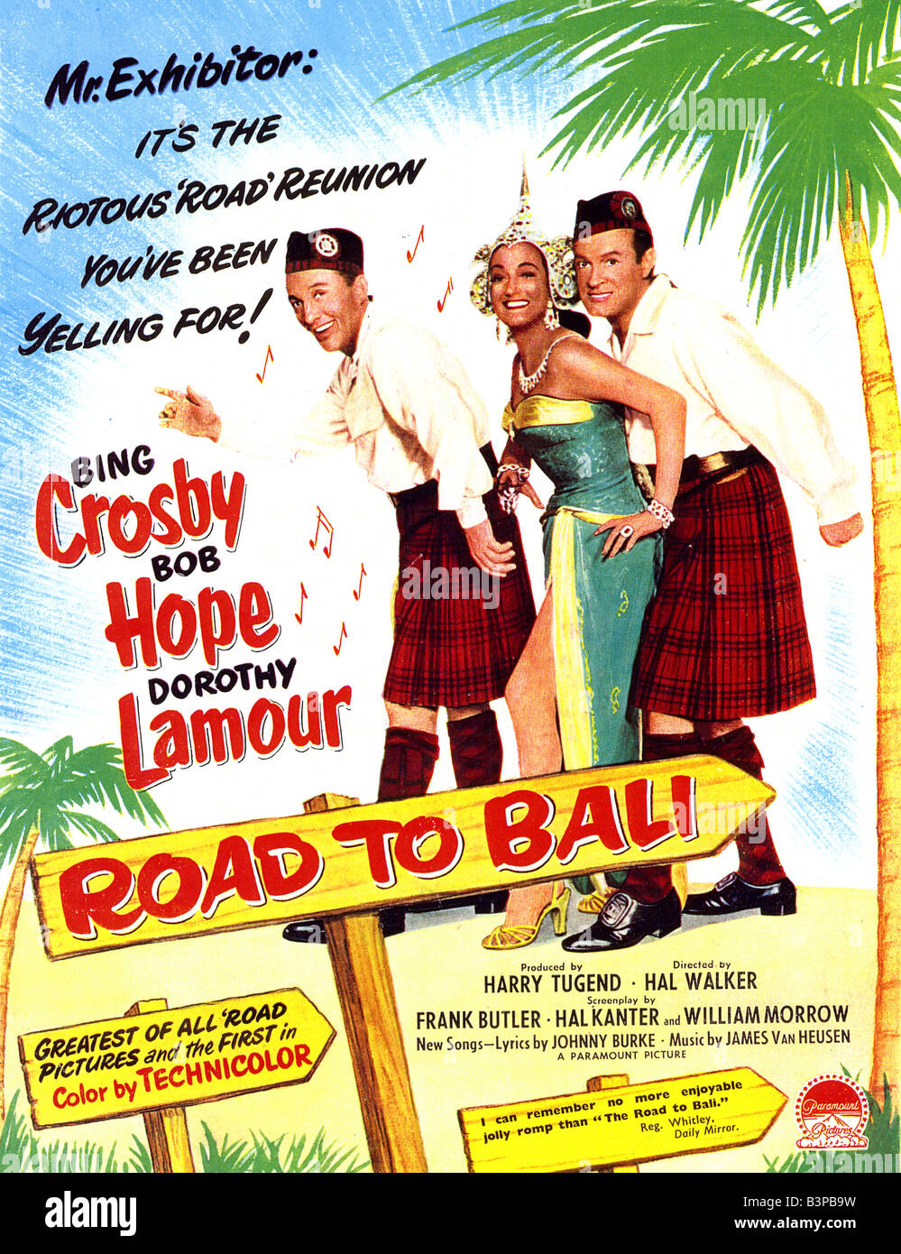 ROAD TO BALI poster for 1952 Paramount film Stock Photo