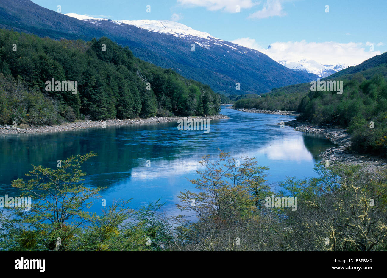 Chile, Northern Patagonia. Baker River, a prime flyfishing river Stock