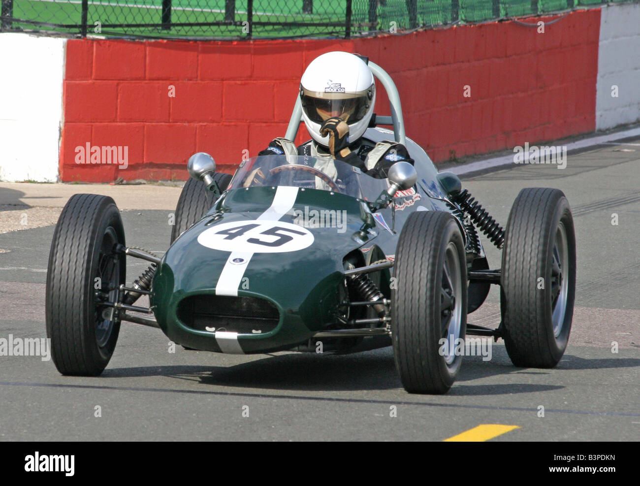 Andrew Taylor from Buckinghamshire in No.45 a 1960 Green, Britannia Stock Photo