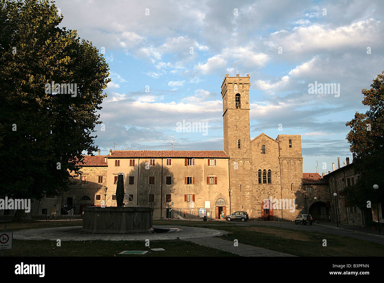 Abbey church, Abbadia San Salvatore, Monte Amiata (Siennese Side) area, Tuscany, Italy Stock