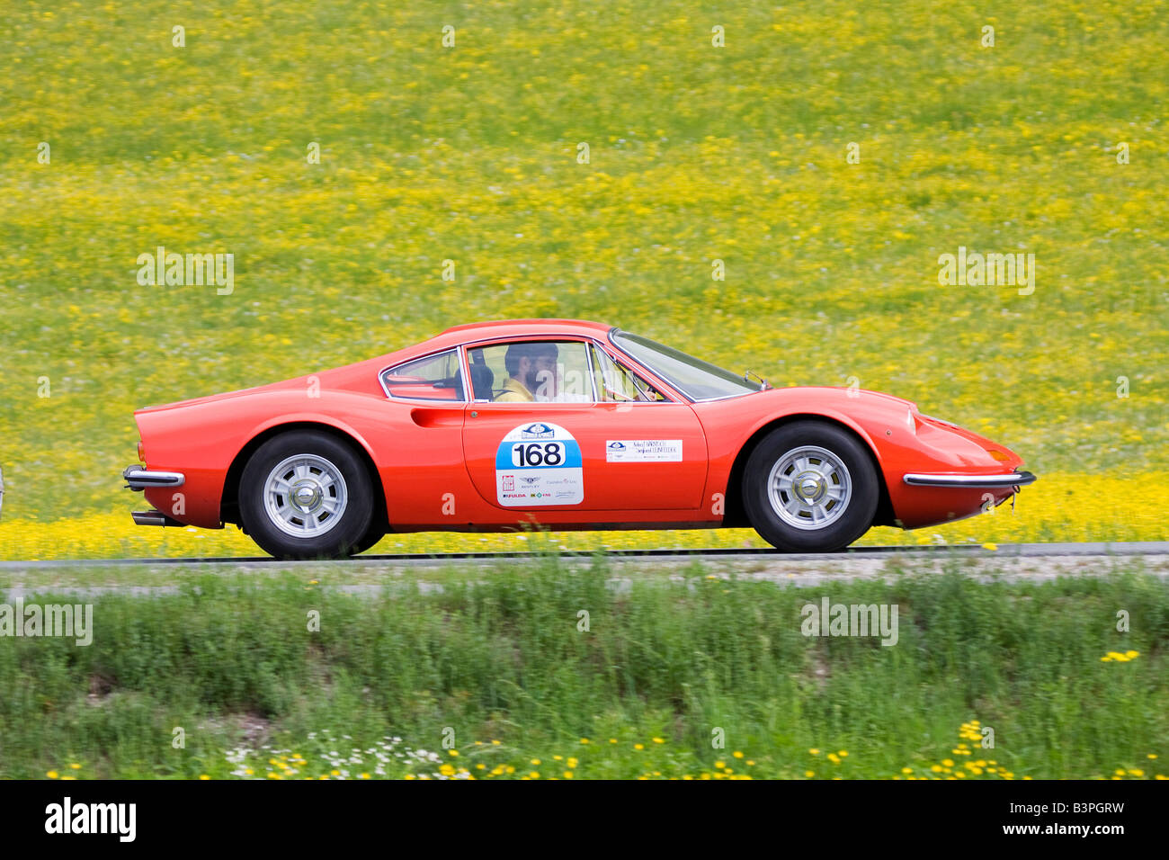 Ferrari Dino, built 1969, Vintage Car Alpine Rally 2008, Kitzbuehel, Austria, Europe Stock Photo