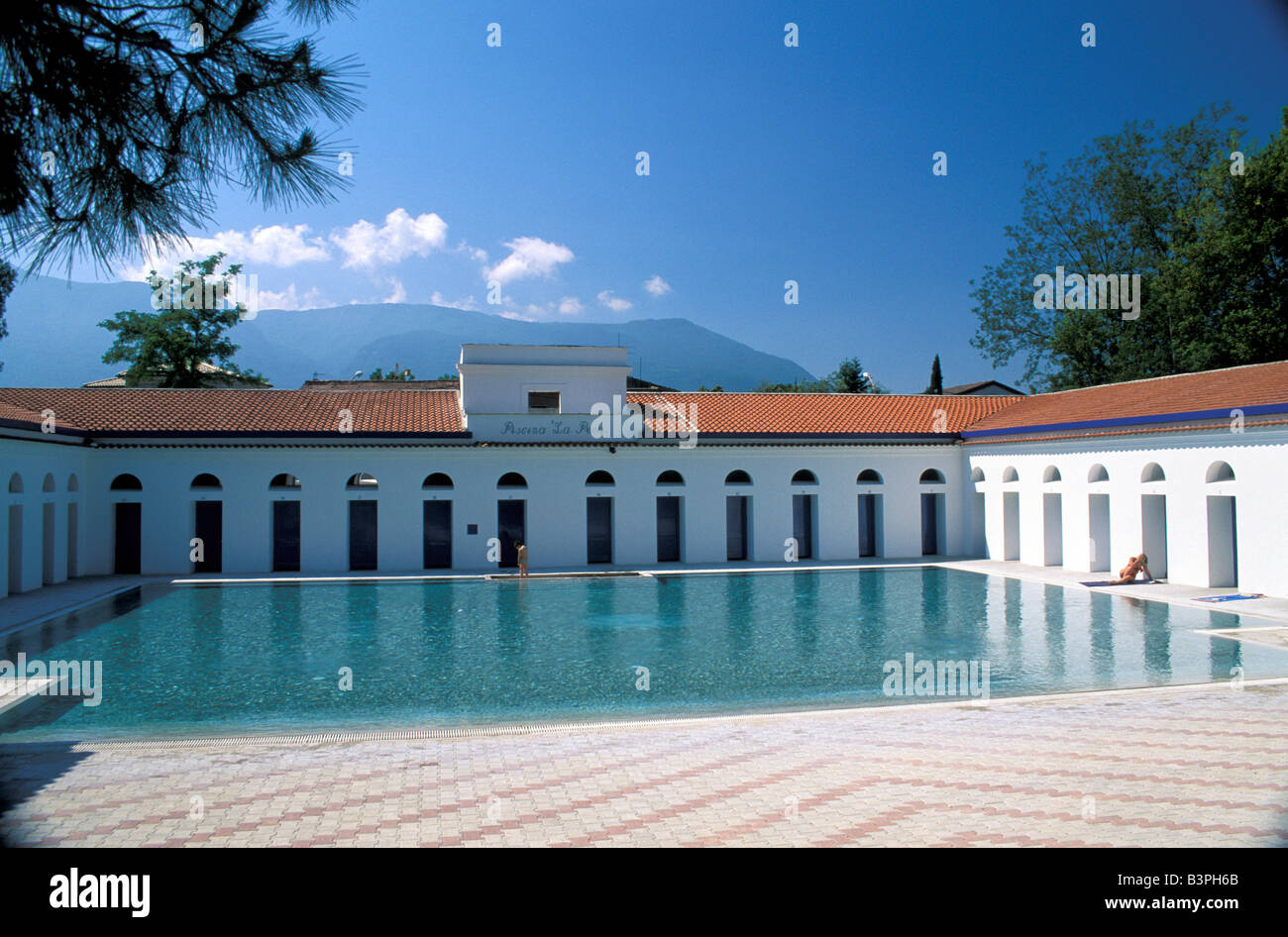 La Pera sulphureous water pool, Spa Town, Telese Terme, Campania, Italy Stock Photo