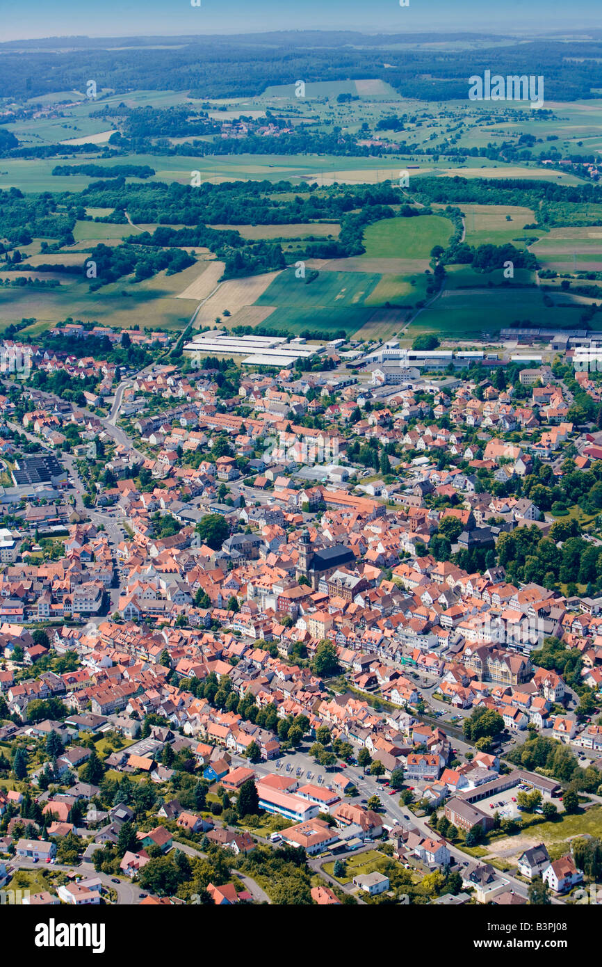 Lauterbach, aerial view, Hesse, Germany, Europe Stock Photo