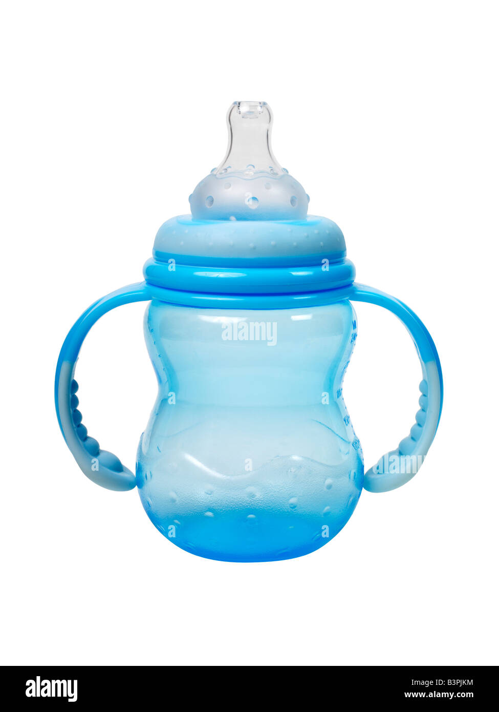 empty baby drinking feeding bottle blue Stock Photo - Alamy