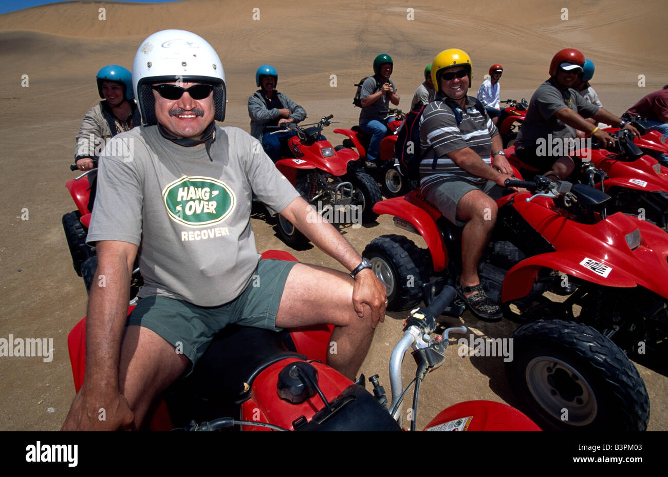 ATVs or quads in the dunes at Swakopmund, Namib Desert, Namibia, Africa