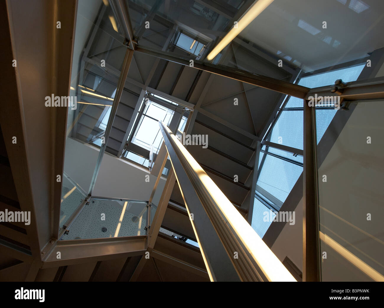 Maintower, staircase to observation terrace, Frankfurt/Main, Germany, Europe Stock Photo