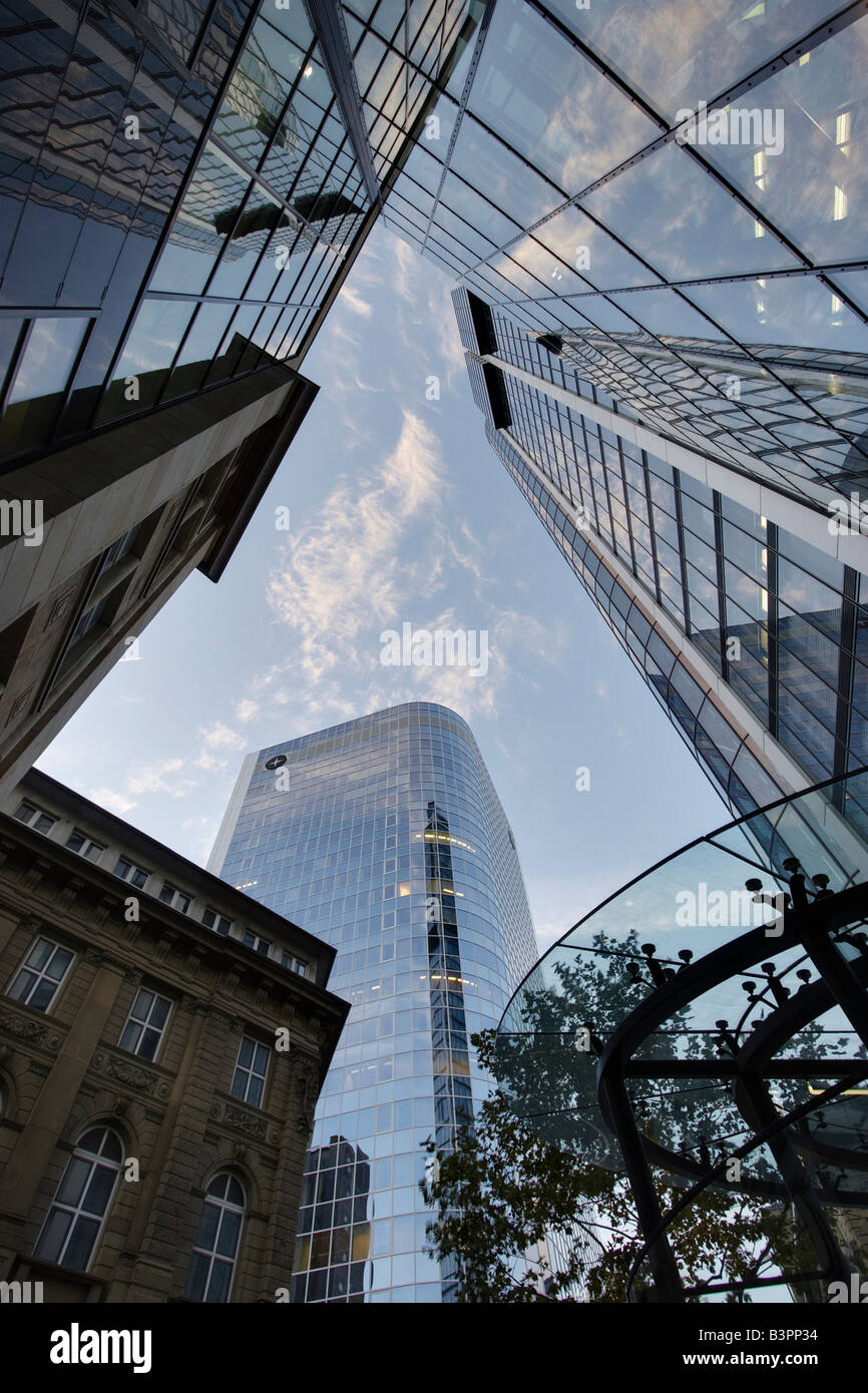 Reflecting facade of the Eurotheum and office block on the Alte Oper, old opera house, Frankfurt/Main, Hesse, Germany, Europe Stock Photo