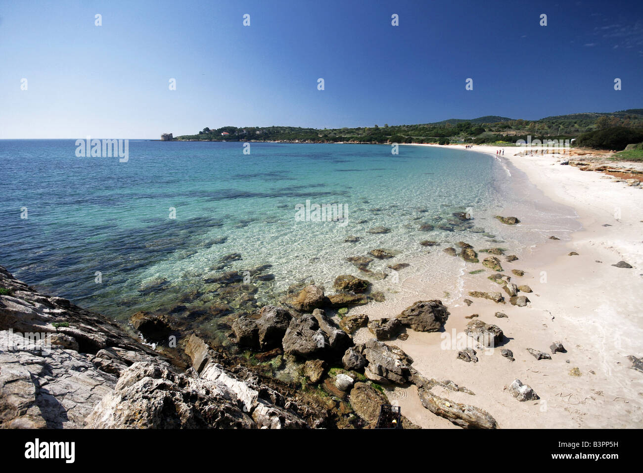 Spiaggia Del Lazzaretto Alghero Sardinia Stock Photos