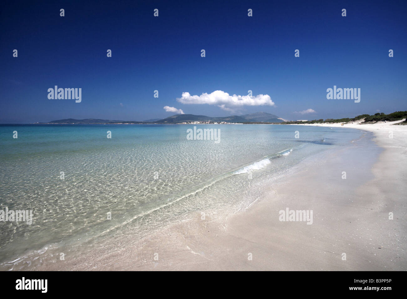 Maria Pia Beach Alghero Sardinia Italy Stock Photo