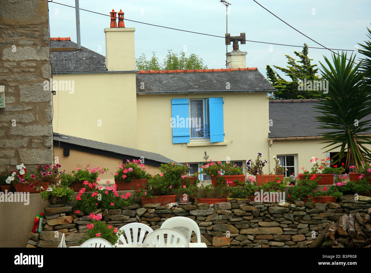 Fisherman S Cottage With Opened Blue Shutters On Windows L Isle