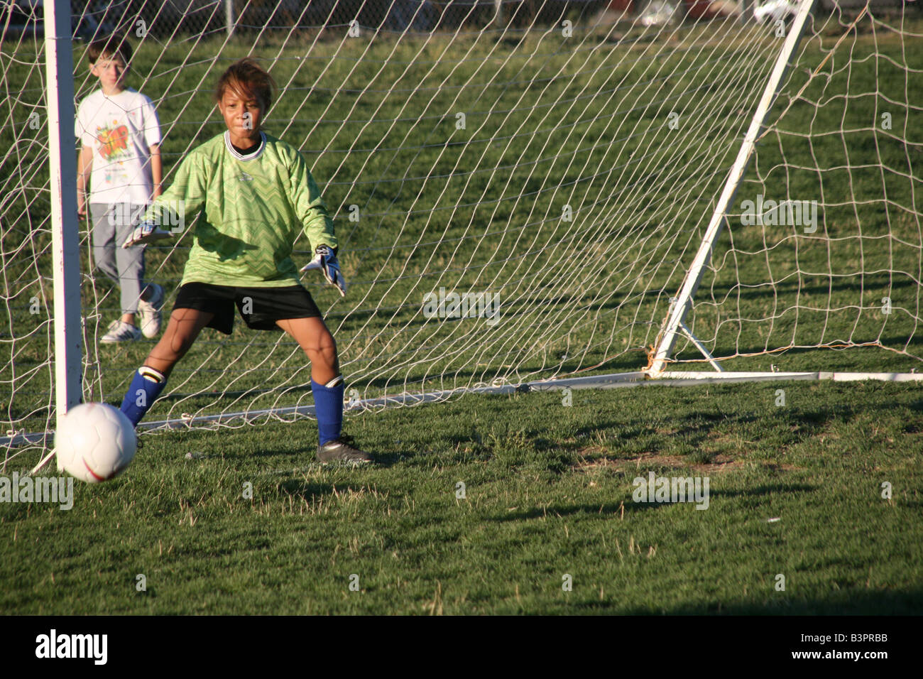 African American Girl Soccer Goalie Stock Photo - Alamy