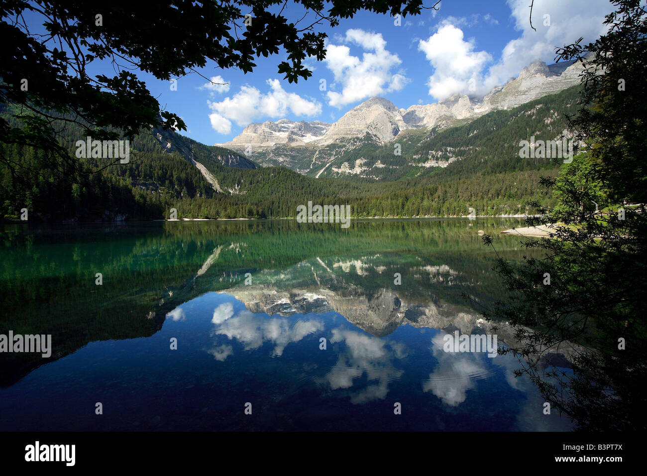 Lago di Tovel and Dolomiti di Brenta chain, Adamello Brenta natural ...